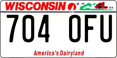 WI license plate 704OFU