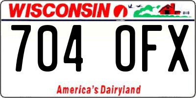 WI license plate 704OFX