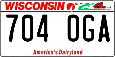 WI license plate 704OGA