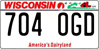 WI license plate 704OGD