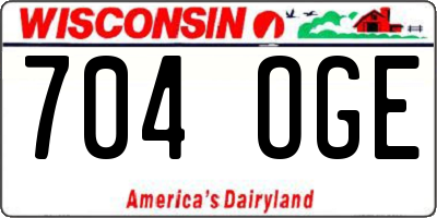 WI license plate 704OGE