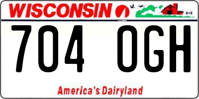 WI license plate 704OGH