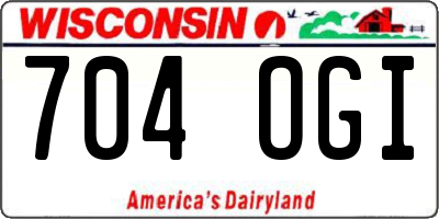 WI license plate 704OGI