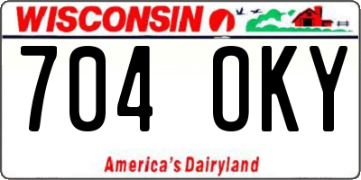 WI license plate 704OKY
