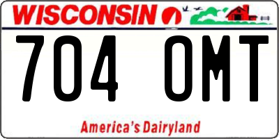 WI license plate 704OMT
