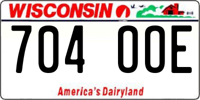 WI license plate 704OOE