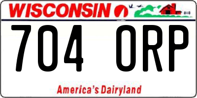WI license plate 704ORP