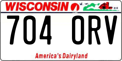 WI license plate 704ORV