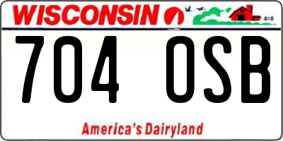 WI license plate 704OSB