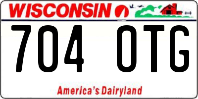 WI license plate 704OTG