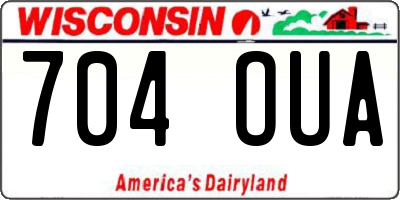 WI license plate 704OUA