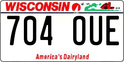 WI license plate 704OUE