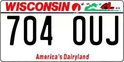 WI license plate 704OUJ
