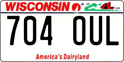 WI license plate 704OUL