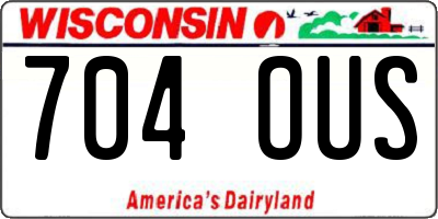 WI license plate 704OUS