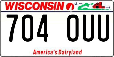 WI license plate 704OUU
