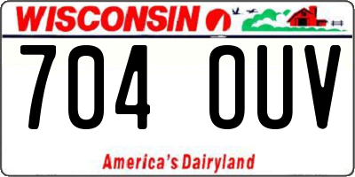 WI license plate 704OUV