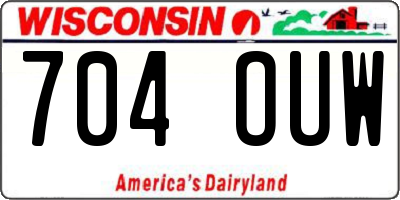 WI license plate 704OUW