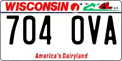 WI license plate 704OVA