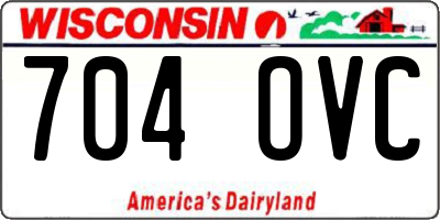 WI license plate 704OVC