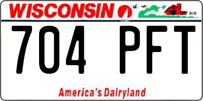 WI license plate 704PFT