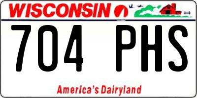 WI license plate 704PHS