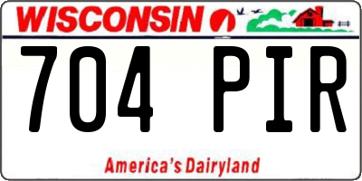 WI license plate 704PIR