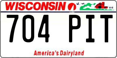 WI license plate 704PIT