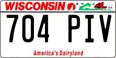 WI license plate 704PIV