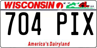 WI license plate 704PIX