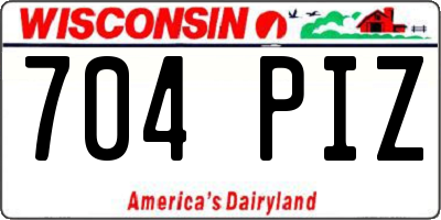 WI license plate 704PIZ