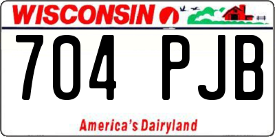 WI license plate 704PJB