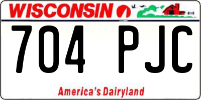 WI license plate 704PJC
