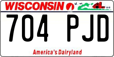WI license plate 704PJD