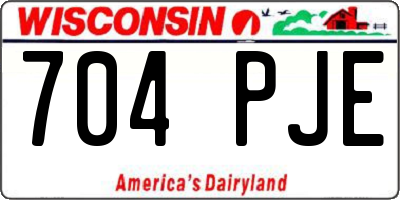 WI license plate 704PJE