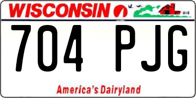 WI license plate 704PJG