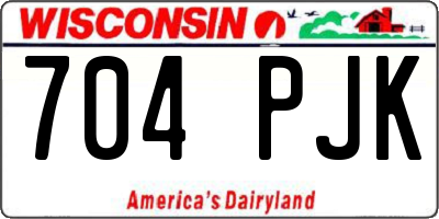 WI license plate 704PJK