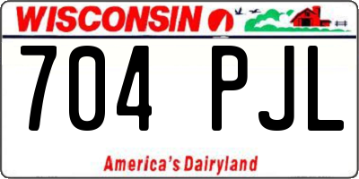 WI license plate 704PJL