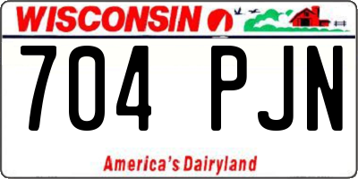 WI license plate 704PJN