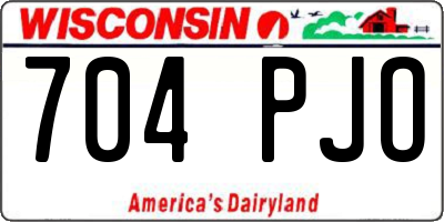 WI license plate 704PJO