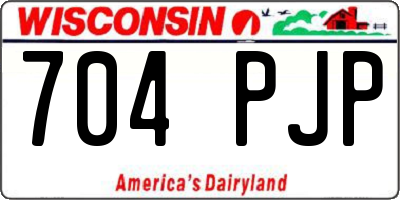 WI license plate 704PJP