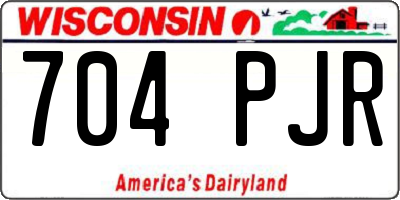 WI license plate 704PJR