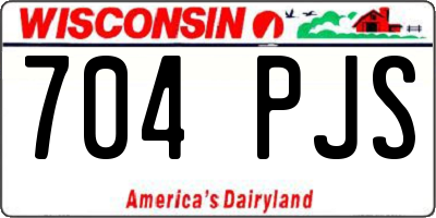 WI license plate 704PJS