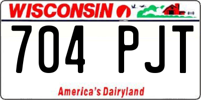 WI license plate 704PJT