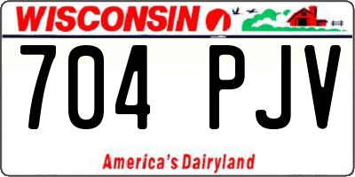 WI license plate 704PJV