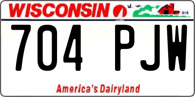 WI license plate 704PJW