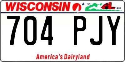 WI license plate 704PJY