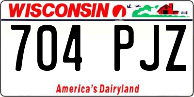 WI license plate 704PJZ