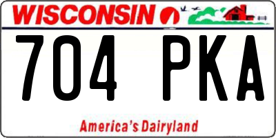 WI license plate 704PKA