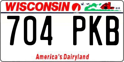 WI license plate 704PKB